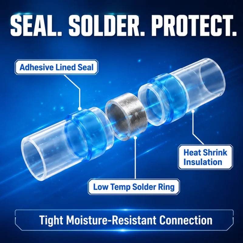 Waterproof Solder Seal Heat Shrink Butt Connectors Lug Termi