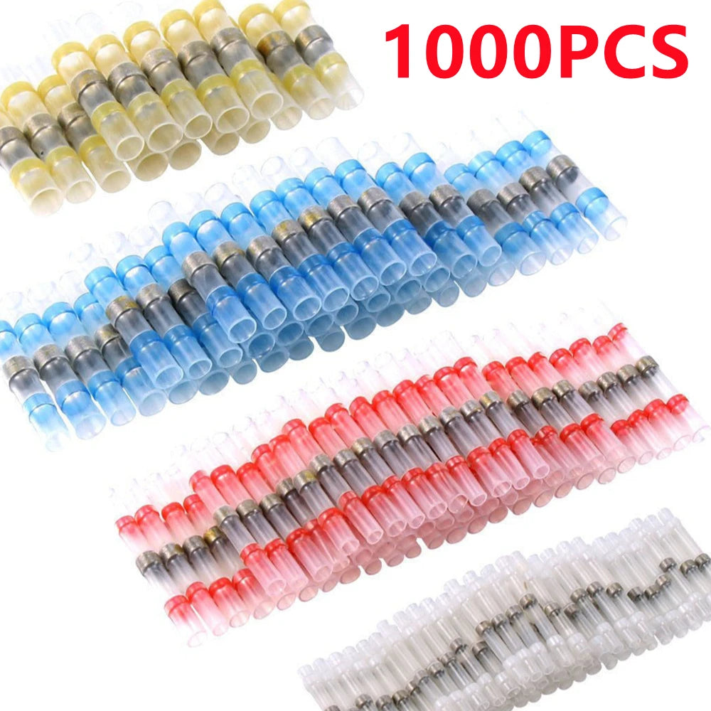 1000/100PCS Waterproof Heat Shrink Butt Wire Connectors Tinn