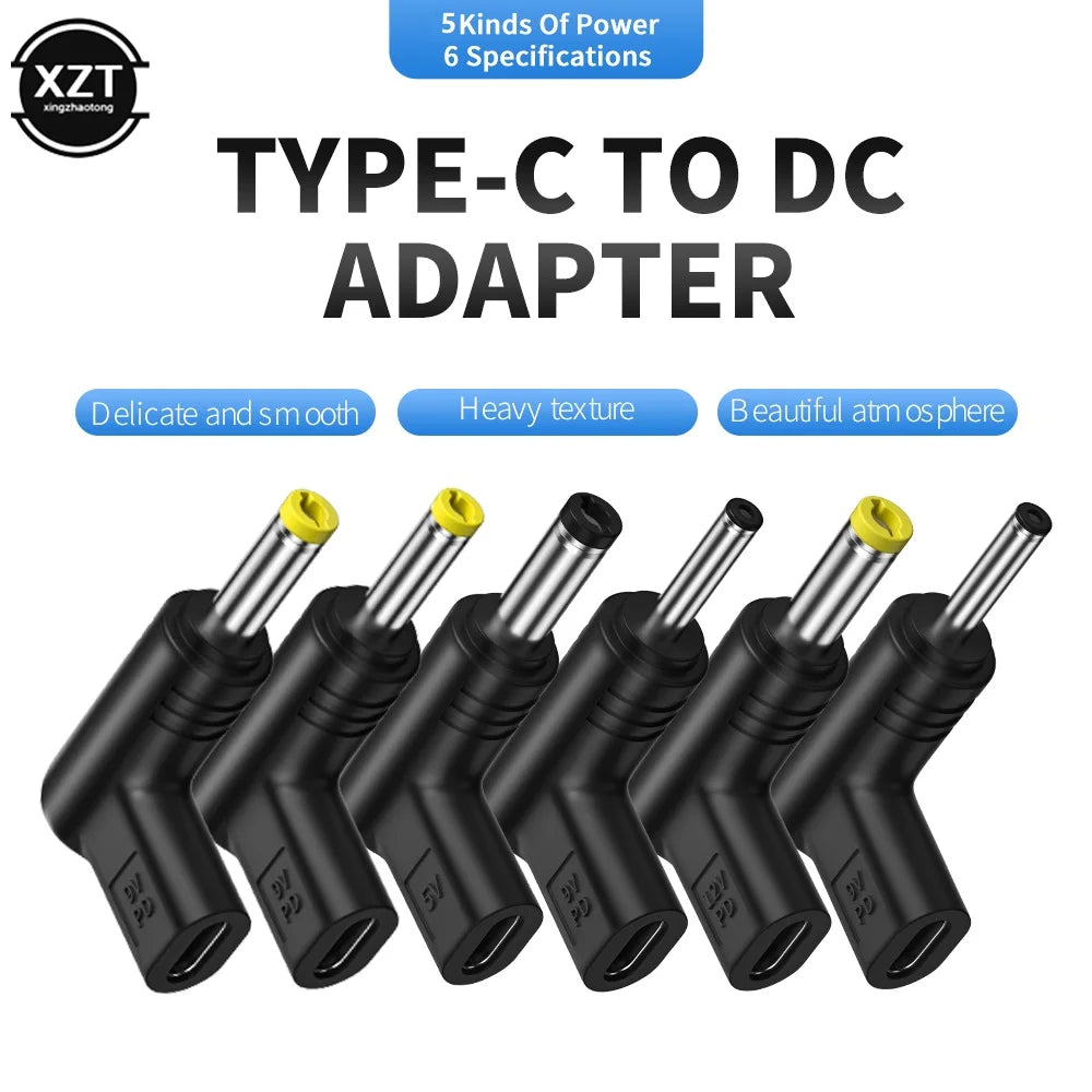 USB C PD to DC Power Connector Universal 5V 9V 12V 15V 19V T