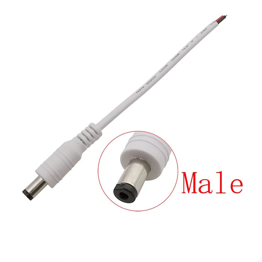 White 5.5x2.1mm 12V DC Power Supply Adapter DC 5.5 2.1mm Mal