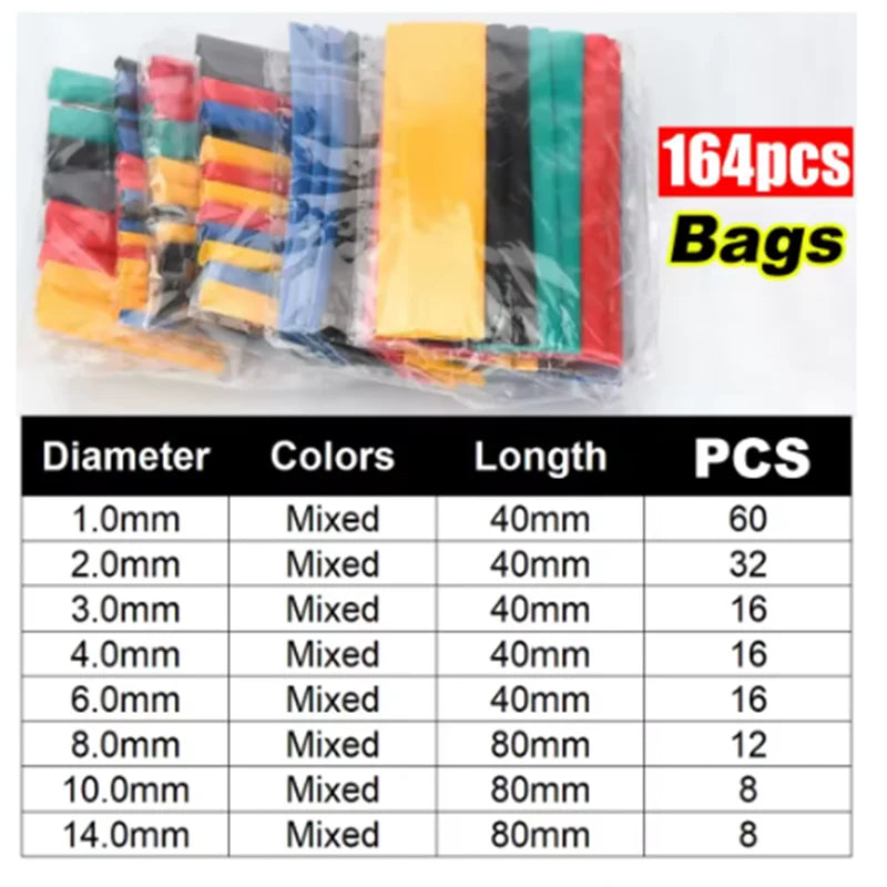 127-750pcs Thermoretractile Heat Shrink Tubing set Wire Connectors Heat Shrink Tube Wrapping for Cable Heat-shrinkable Sheath