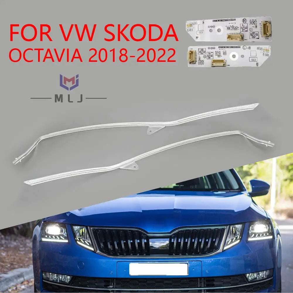 Headlight Replacement Parts White LED DRL Chip Turn Signal Module Board Light Guide Strip for Skoda