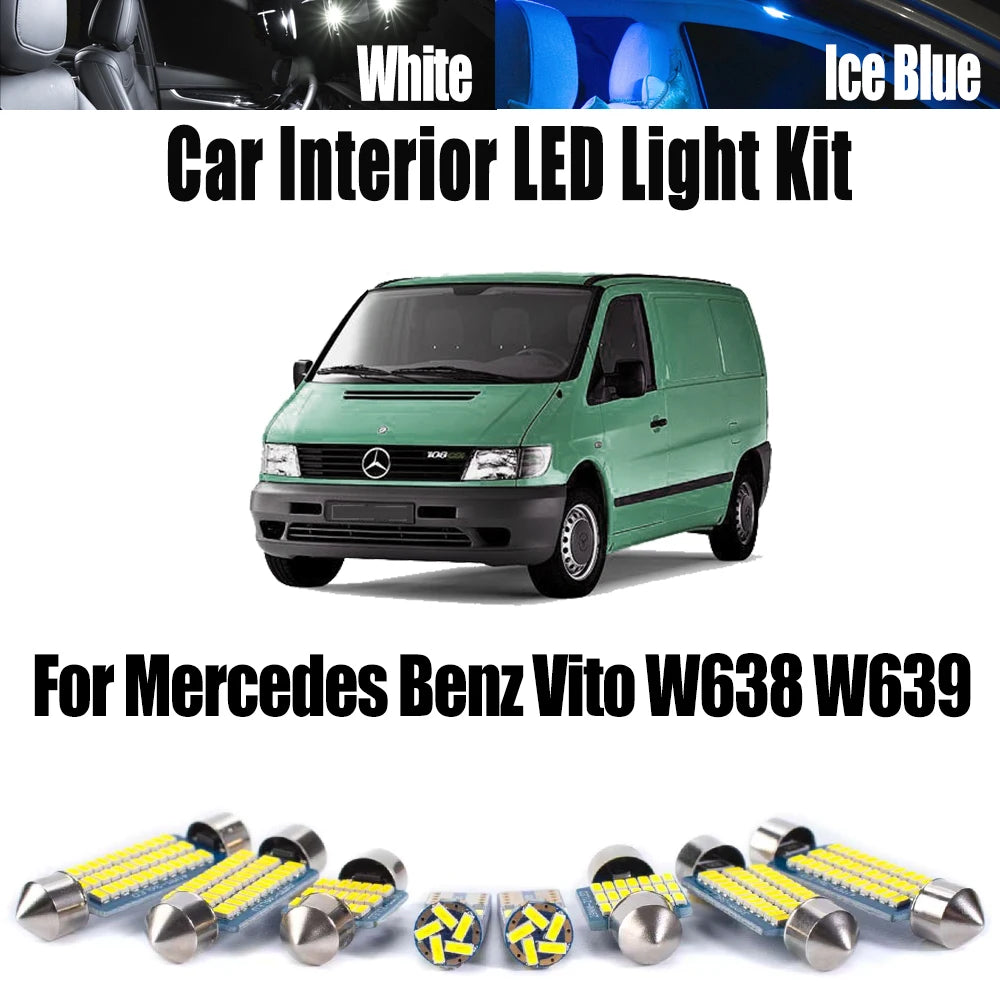 LED Interior Light Kit for Mercedes W639 W638 - Canbus Error-Free Interior Bulbs