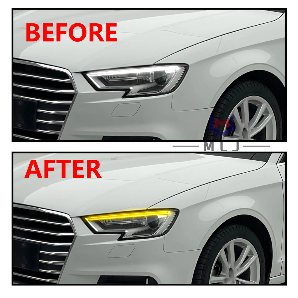 Headlight Yellow LED DRL Board Light Source Chip With Light Guide Tube Replacement for Audi RS3 S3 A3