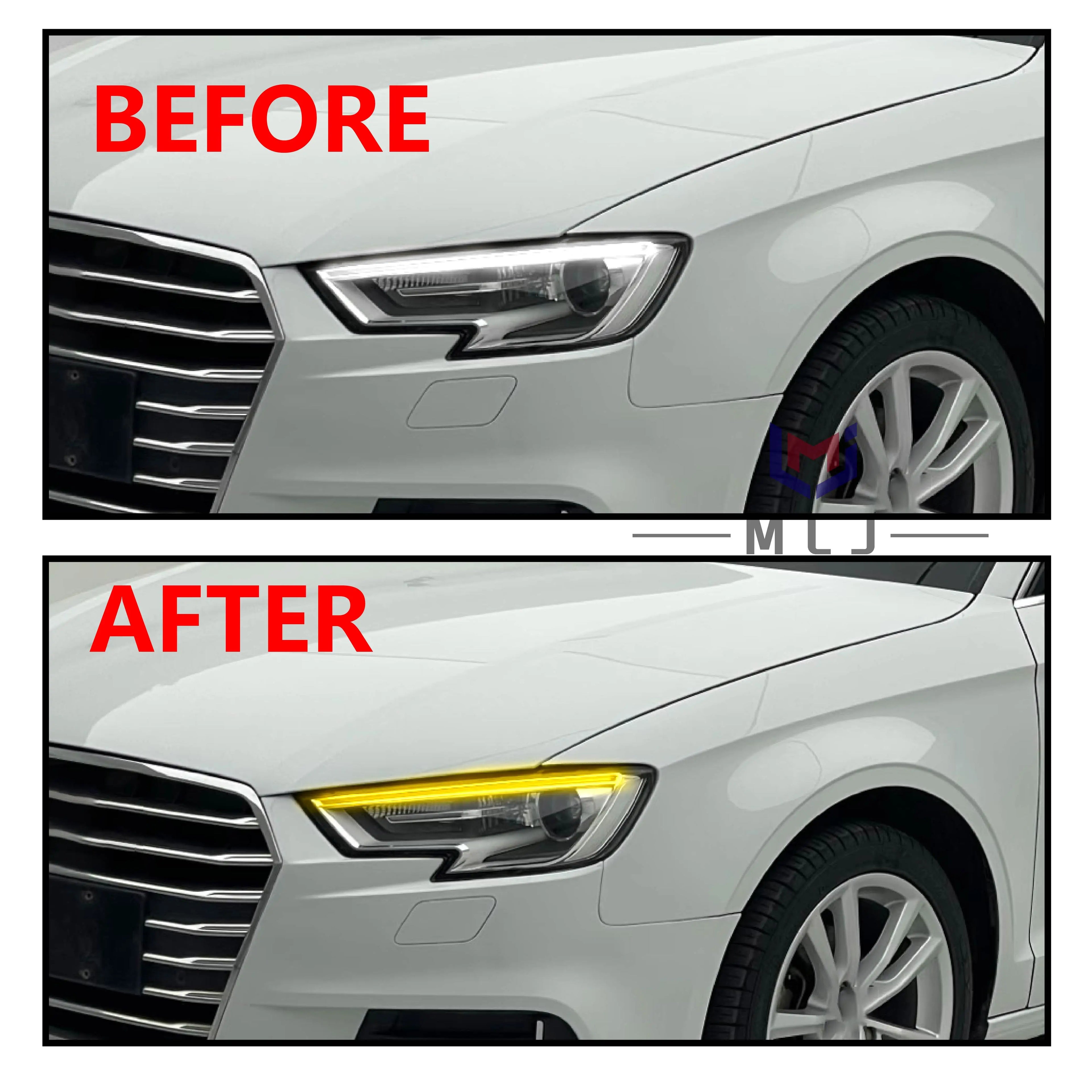 Headlight Yellow LED DRL Board Light Source Chip With Light Guide Tube Replacement for Audi RS3 S3 A3