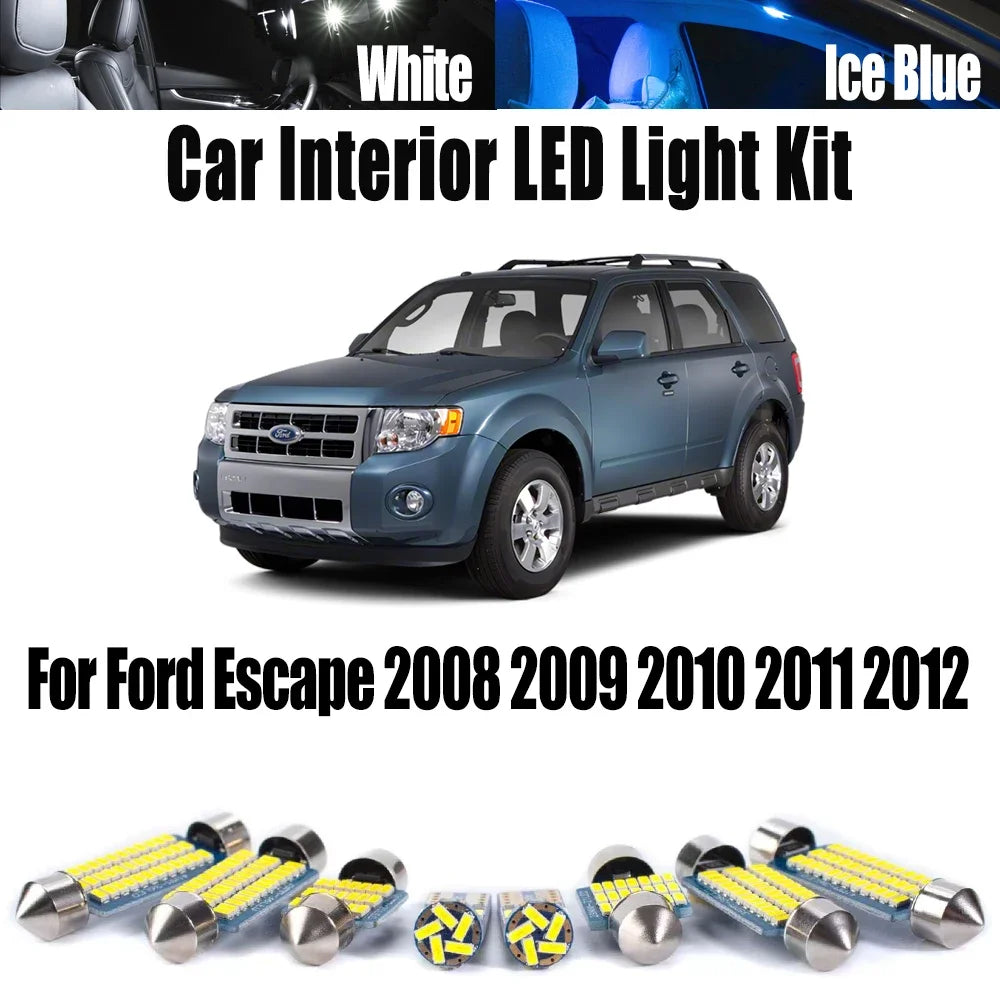 13-Piece LED Interior Light Kit for Ford - Canbus Error-Free Interior Bulbs