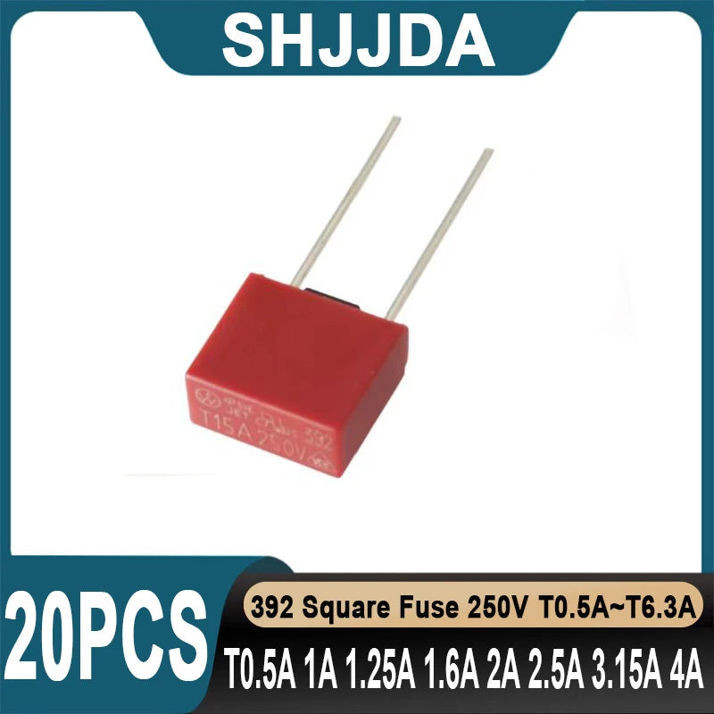 (20 pieces) 392 Fuse Square 250V T0.5A T1A T1.25A T1.6A T2A 