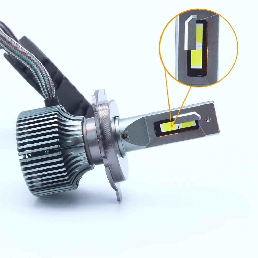 Headlight Bulbs Powerful 20000LM Replaceable Kit Xeon LED Plug&Play 12V H4 Car Headlight Bulb ﻿