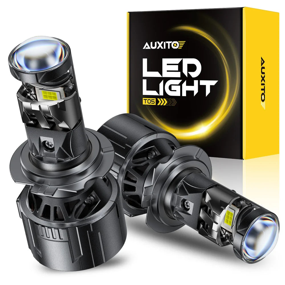 AUXITO 2Pcs H7 LED Headlight Bulb With Projector Lens 25000L