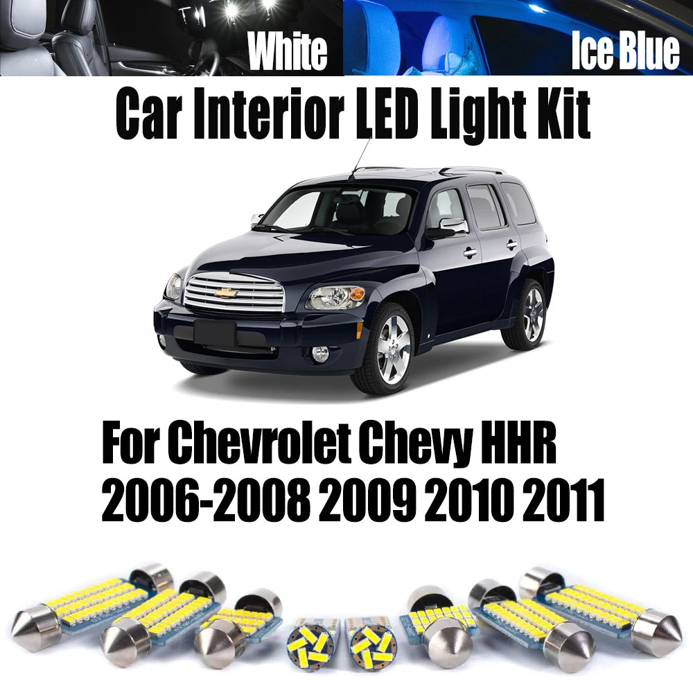 11-Piece LED Interior Light Kit for Chevrolet 2006-2009 - Canbus Error-Free Interior Bulbs