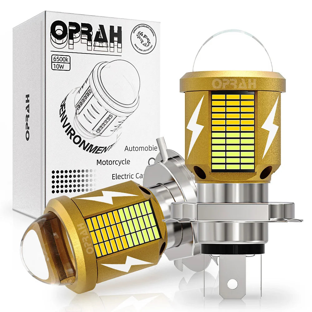 Oprah 1pcs LED H4 H6 BA20D Motorcycle Headlight Bulbs Canbus