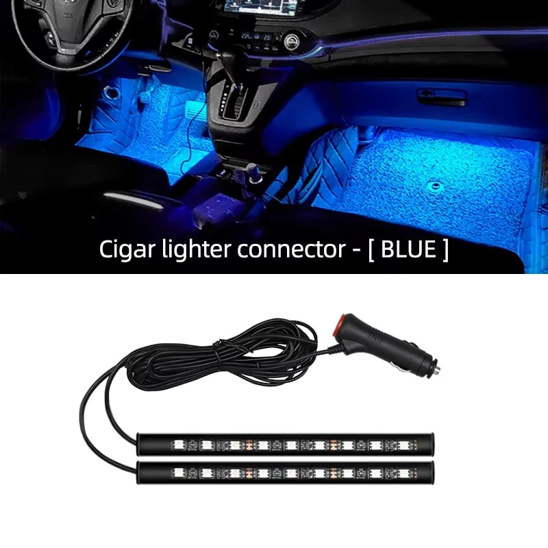 Car Neon Light Foot Light LED Interior Decoration Backlight Cigarette Lighter 5V USB Atmosphere Lamp Vehicle Accessories
