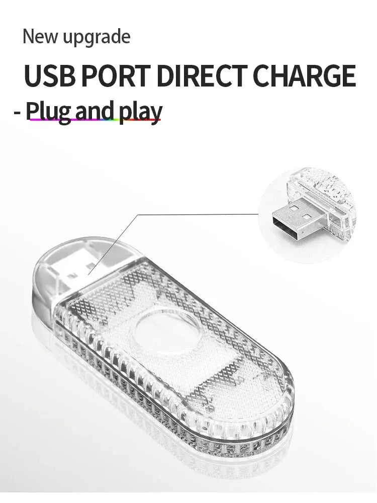 High Brightness LED Touch Light USB Charging Car Interior Li