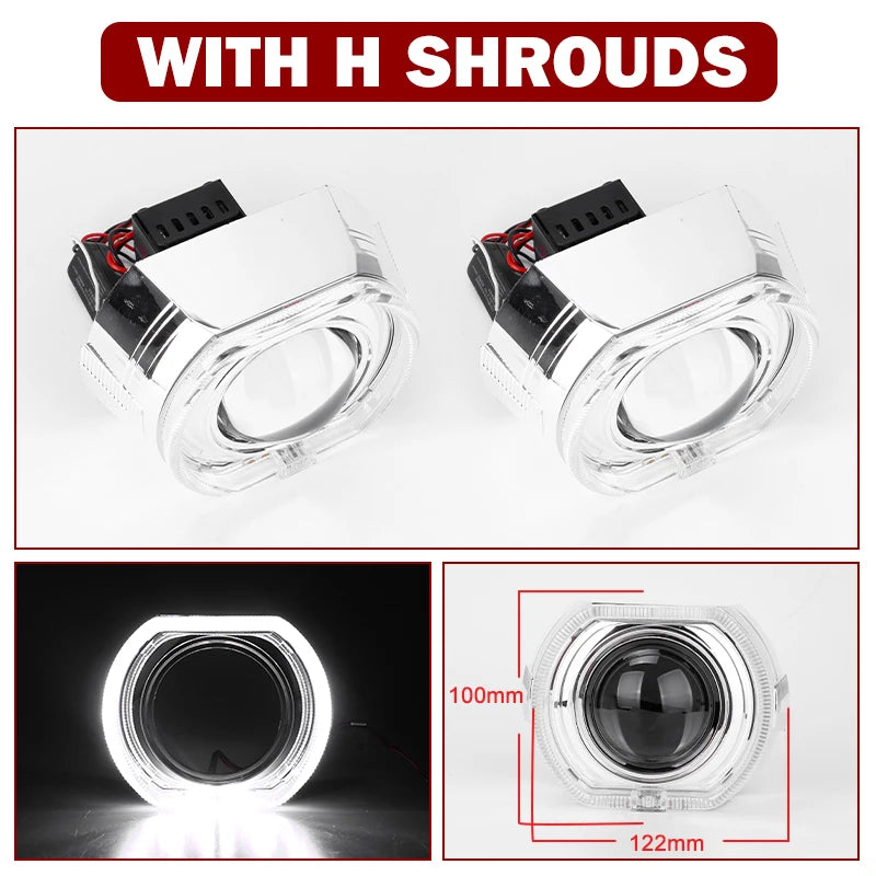 3.0inch Hella Bi Led Lenses 90W Spotlights Car Headlight Bulb Hi Lo Beam Single Reflector Upgrade Retrofit 12pcs LED Chips PTF
