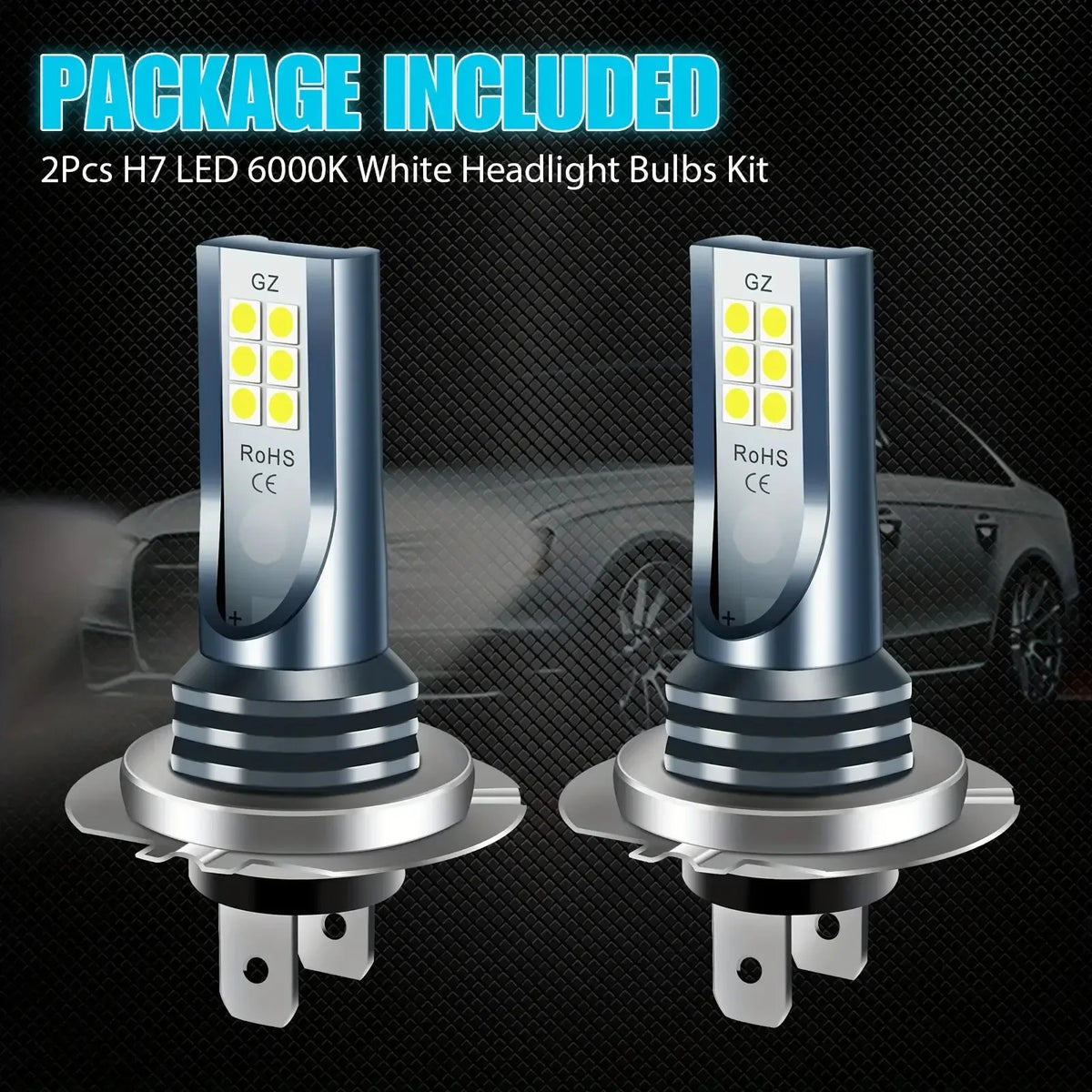 4x H7 LED Headlight Bulb Kit High Low Beam 220W 60000LM Supe