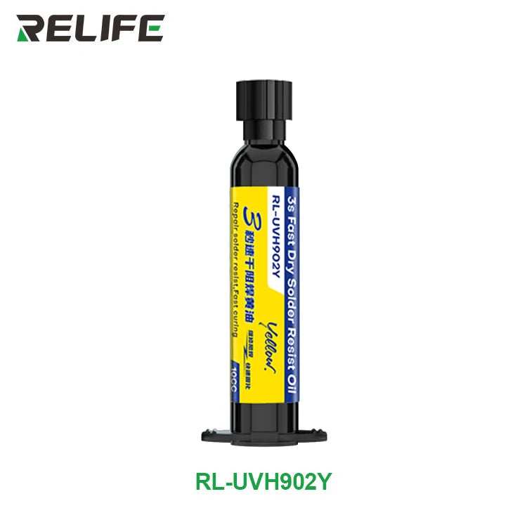 RELIFE RL-UVH902 UV Transparent Curing Solder Mask for Mobile Phone Repair Jumping Wire Quick Dry Curing Welding Paste Flux Oil