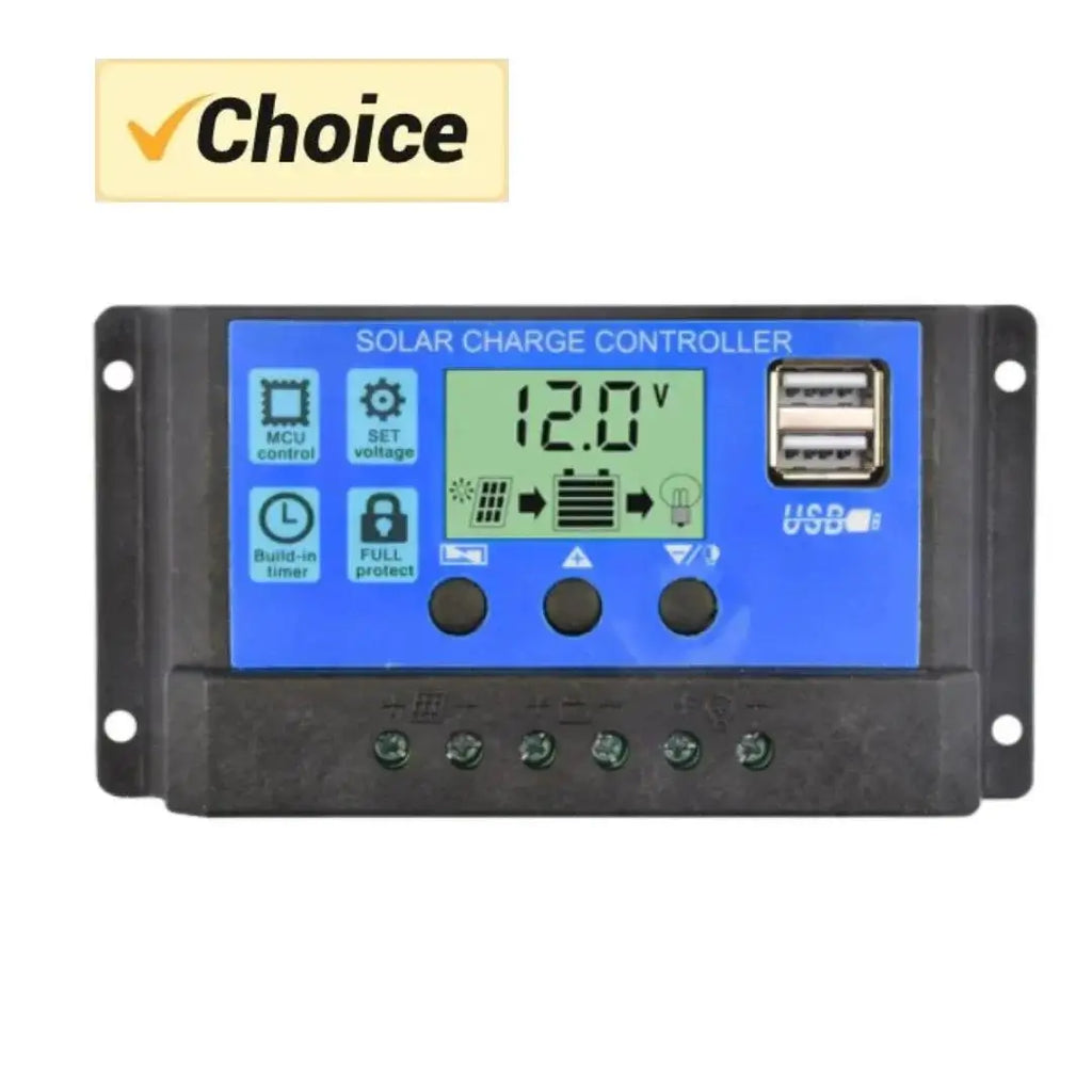 100A Solar Charge Controller 12V 24V Solar Panel Regulator Adjustable LCD Display Dual USB Port Timer Setting PWM Auto Parameter