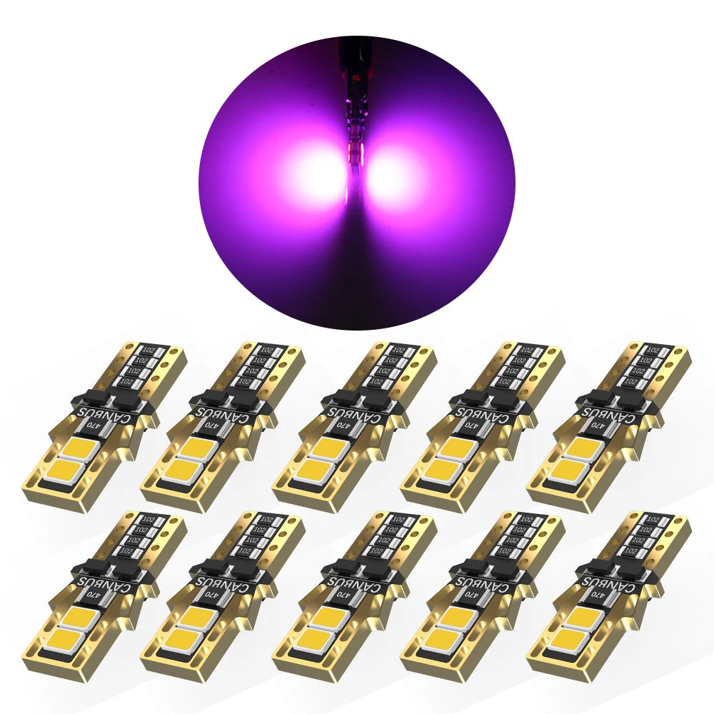 BMTxms 10/8/6/4/2Pcs Canbus T10 W5W 194 Led Car Interior Light Car Lamp Purple Warm White Ice Blue For Bmw VW AUDI Seat Renault