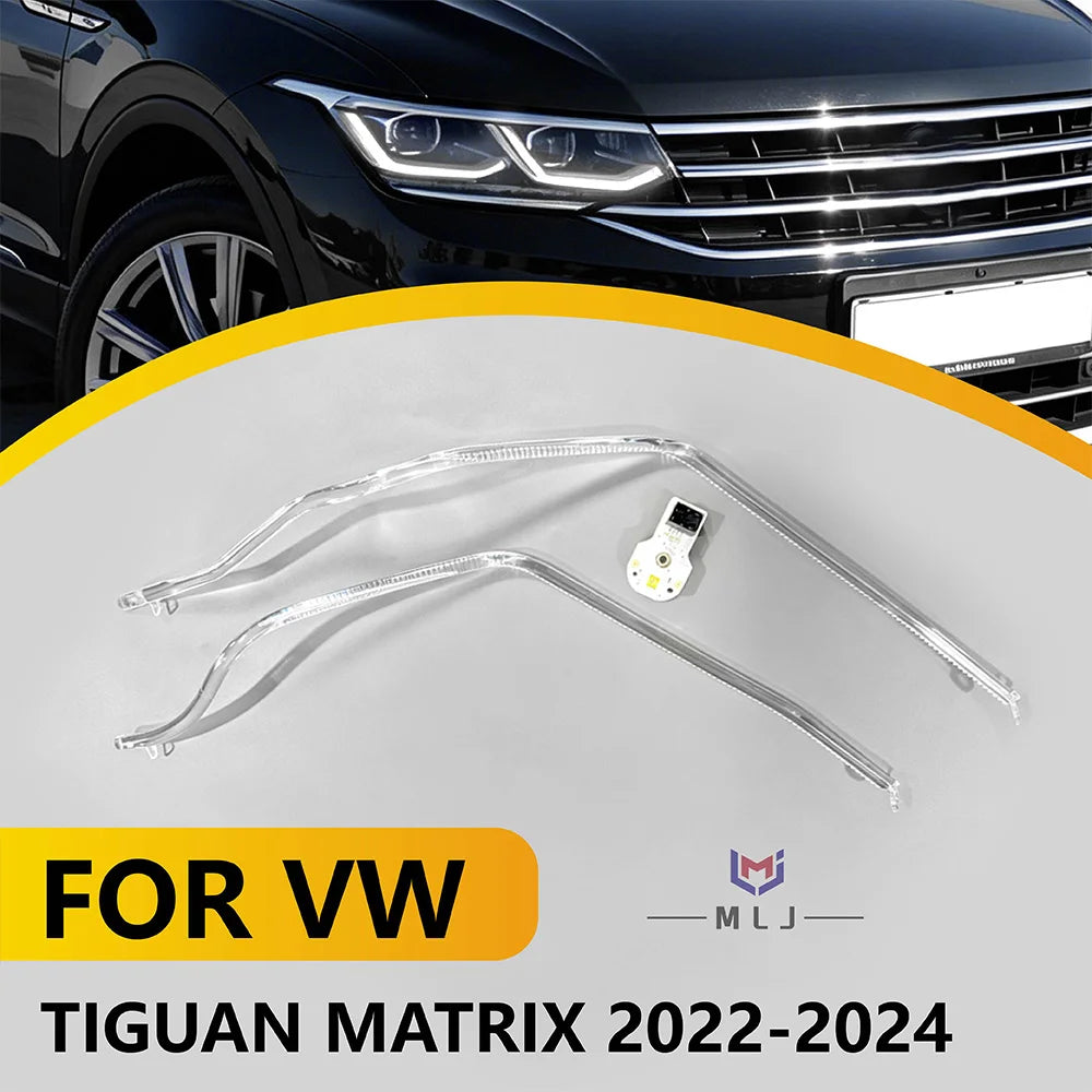 Headlight Angel Eye DRL Chip Boards Light Guide Acrylic Tube Strips Daytime Running Light for Volkswagen