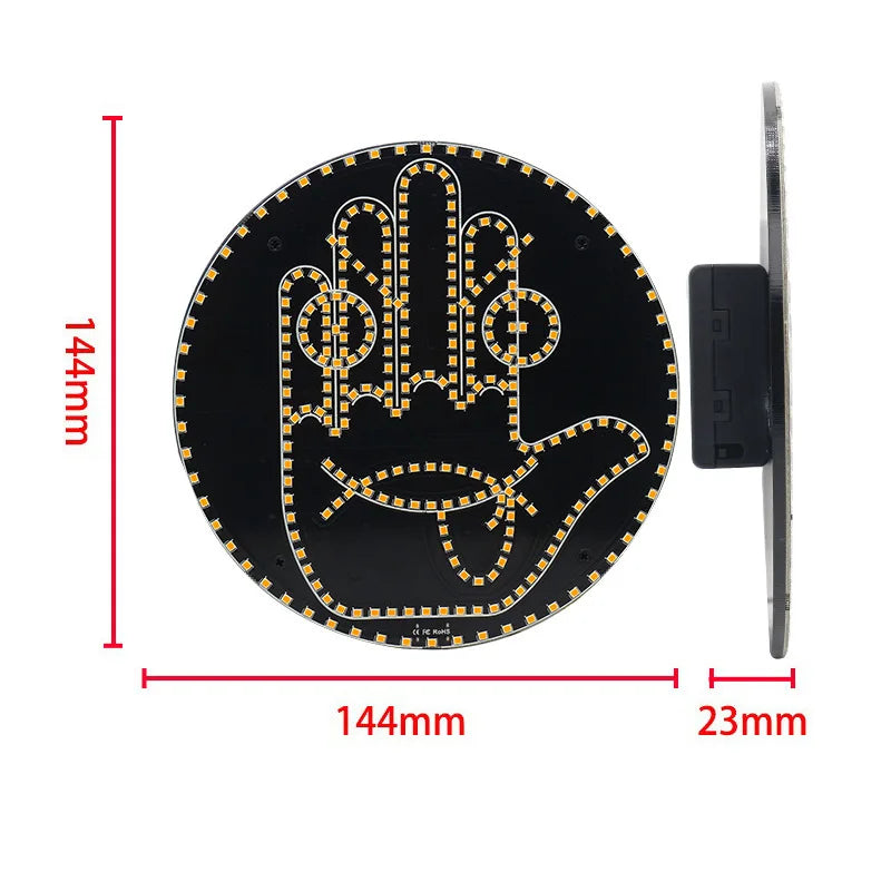 LED Hand Gesture Sign Warning Brake Light Creative Fun Three
