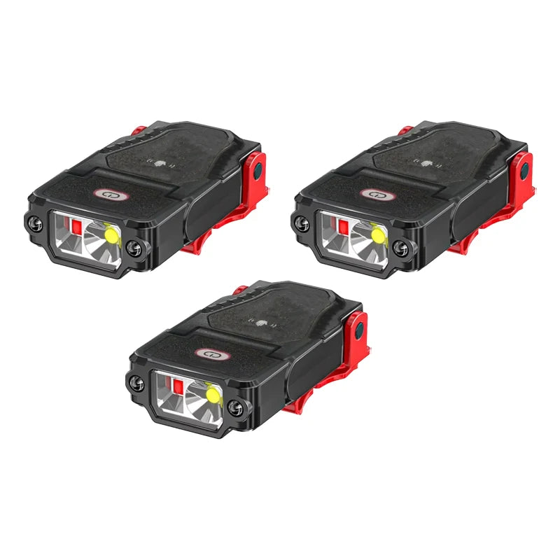 1-10PCS Mini Sensor LED Headlamp Hat Cap Clip Lights Rechargeable Head Torch Waterproof Headlight Flashlight for Camping Fishing