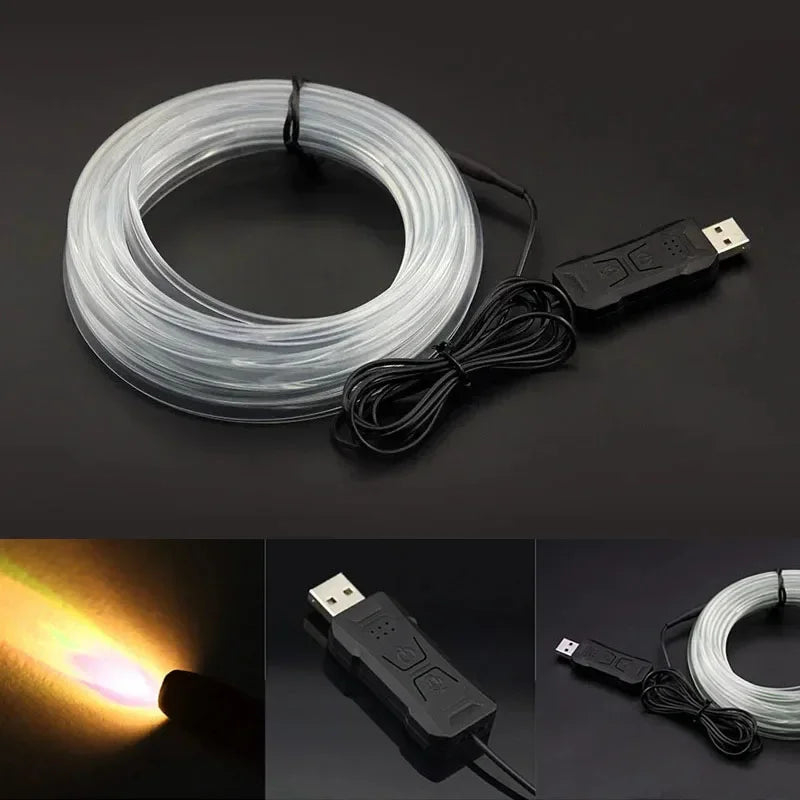 Car RGB Ambient LED Light Strip 1/2/3/4/5M APP Control USB F