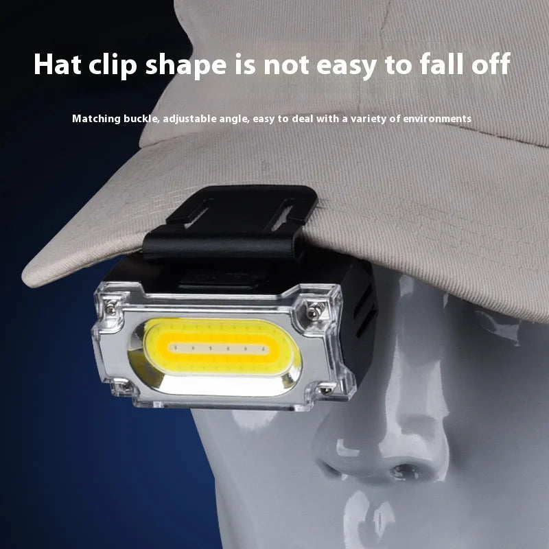 Super Bright Magnetic Headlamp 3 Light Source Hat Clip Lamp 