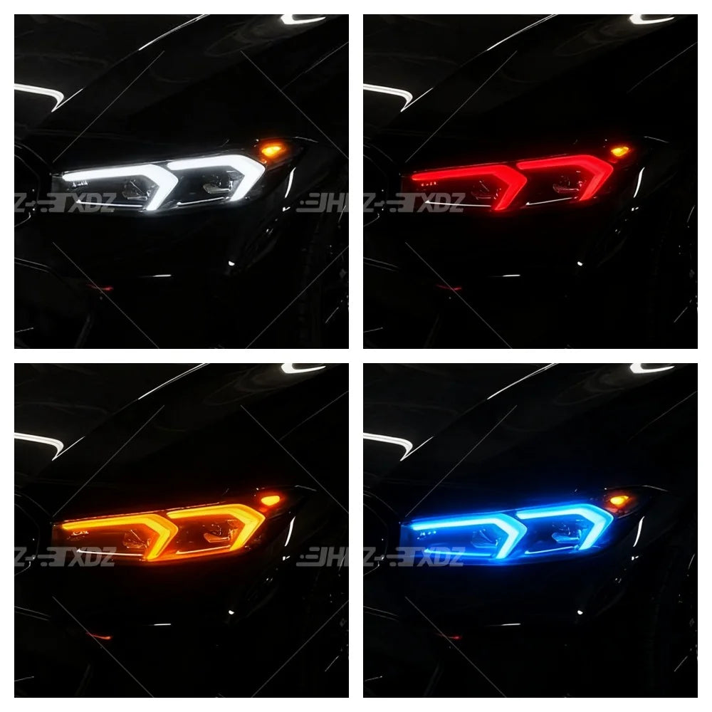 DRL LED Chips Yellow Amber Blue Light For BMW 3 Series G20 G21 G28 LCI 22-24 US LED Headlight Daytime Running