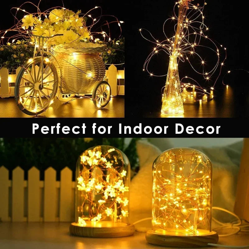 5M-30M USB String Lights 8 Modes Fairy Lights Copper Wire LE