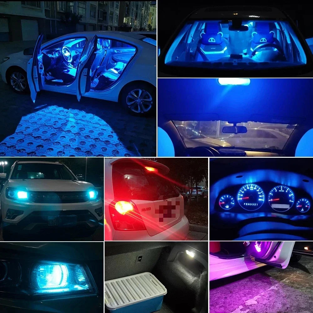 10X New W5W LED Canbus T10 Car Lights COB Glass Interior Par