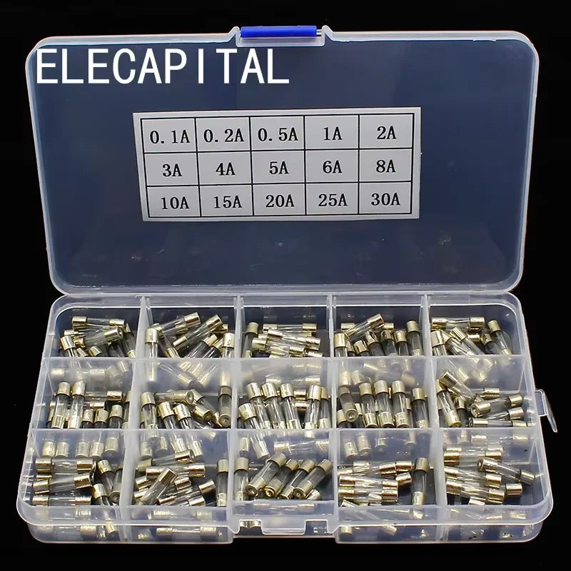 150pcs 5 20mm Fast-blow Glass Tube Fuses Car Glass Tube Fuse