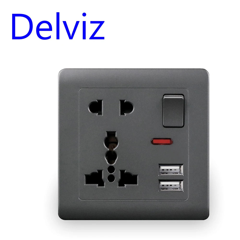 Delviz USB Charging Socket 2.1A Dual USB Port AC 110-250V 13