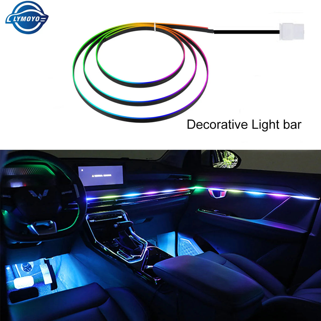 For 110/140CM Car LED Acrylic Light Strip RGB Symphony Auto 