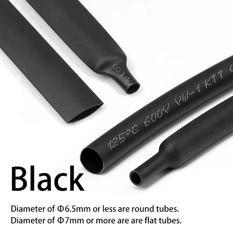 10Meters Heat Shrink Tube 2 1 Shrinkage Ratio Dia 0.6 0.8 1 1.5 2 2.5 3 4 5 6 mm Polyolefin Insulated Cable Sleeving 12 Colors