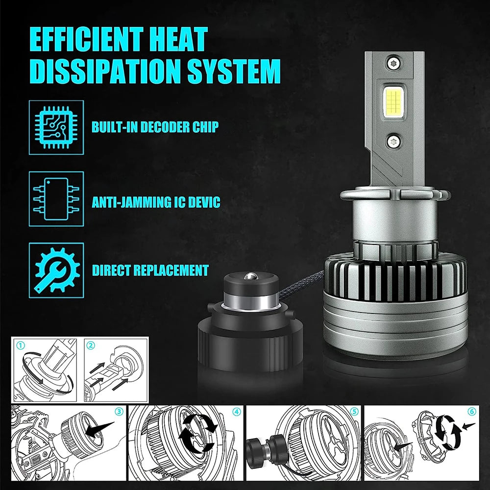 D2S LED Bulb 6000K 35W High Low Beam D1S D3S D4S Xenon Repla