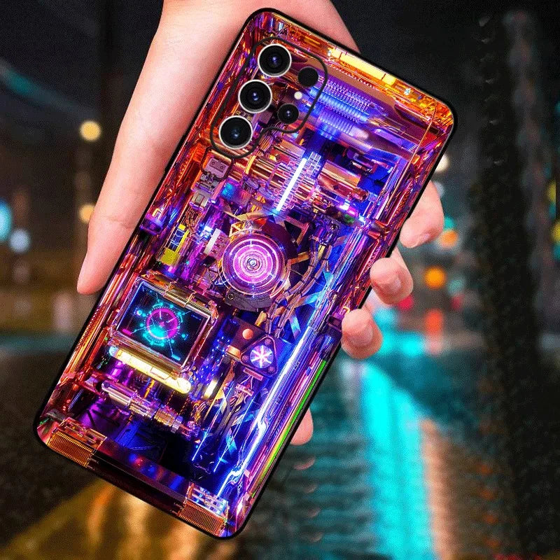 Cyber Circuit LED Flash Case For Samsung S26 S24 S23 S22 Plu