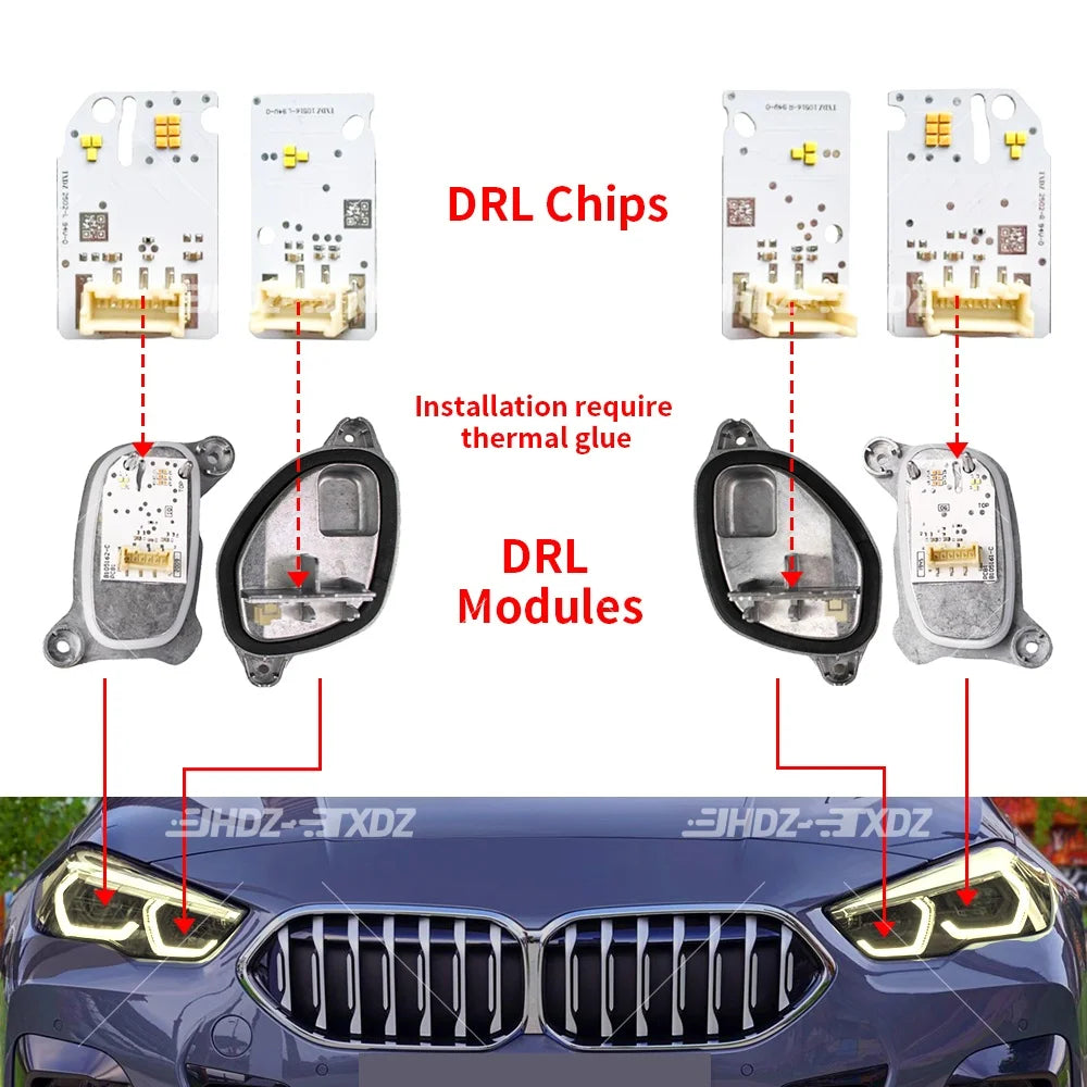 Angel Eye DRL Boards For BMW 1 2 Series F40 F44 2019-2022 Amber Blue Red LED Headlight Daytime Running Light