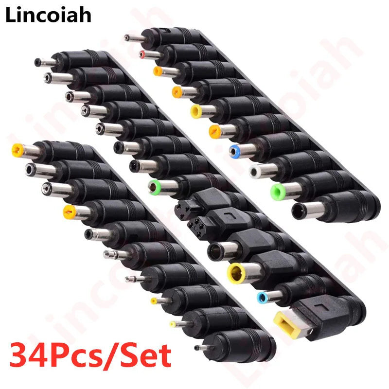 34PCS/8PCS Universal AC Power Adapter Tips 5.5mmx2.1mm DC Co