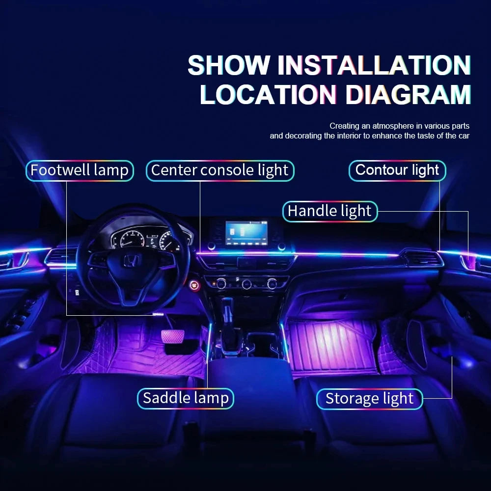Led Car Ambient Lights 213 64 Color Symphony Streamer Blueto