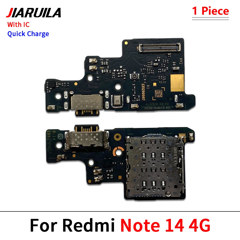 NEW USB Charger Connector Charging Port Micro Board Flex Replacement For Xiaomi Redmi 14C 14R 15C Note 14 5G 4G 14 15 Pro Plus