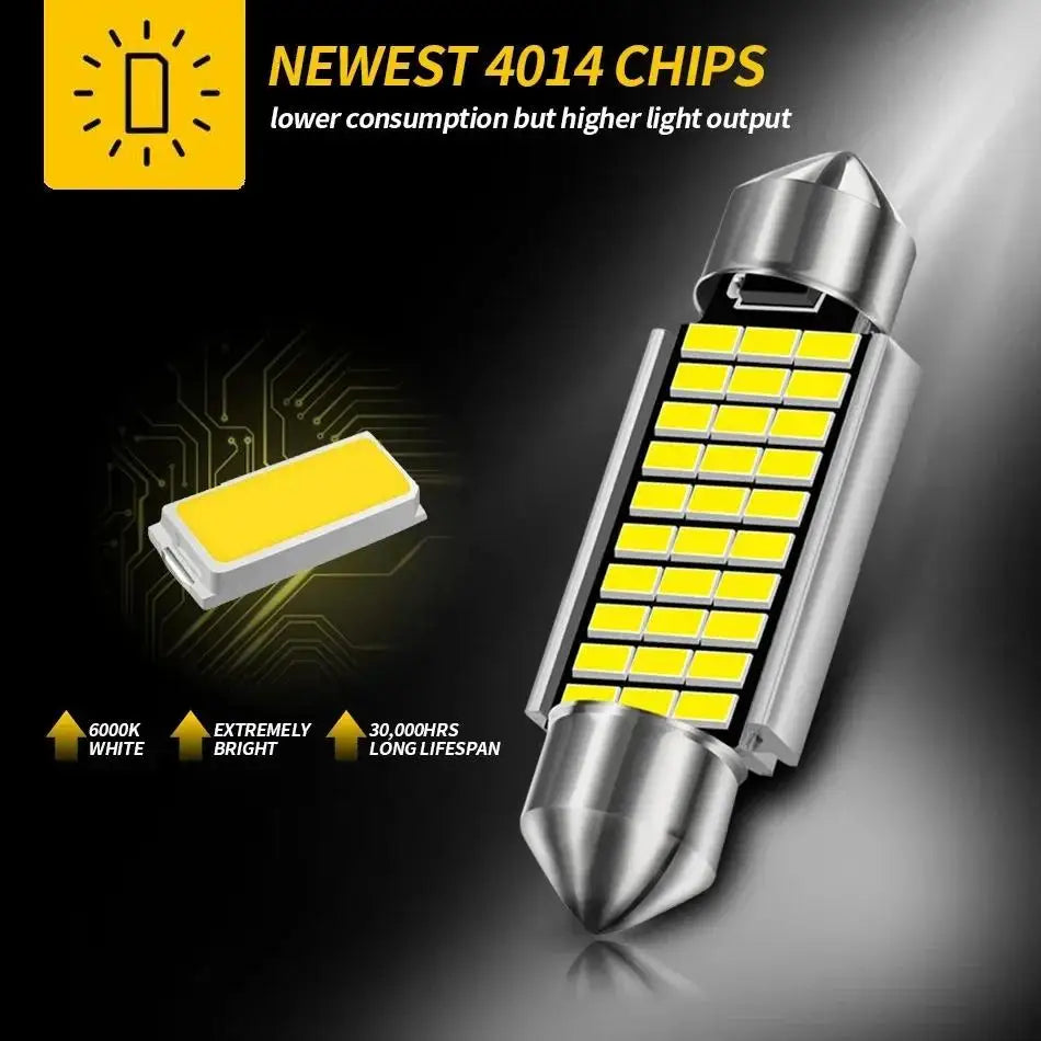 2PCS Car Interior LED Reading Light C5W C10W Festoon Canbus 