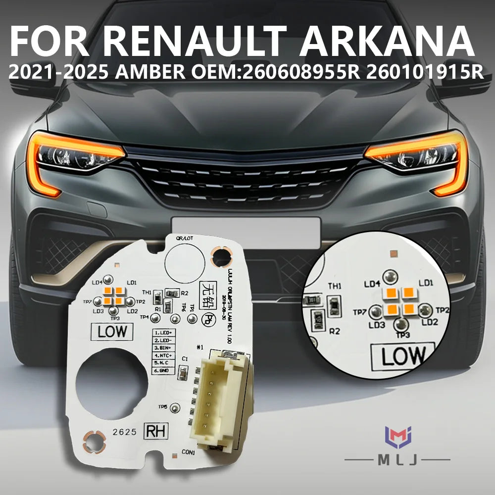 Angel Eyes LED DRL Replacement Light Source Board For Renault Arkana 2021-2025 Headlamp for Renault