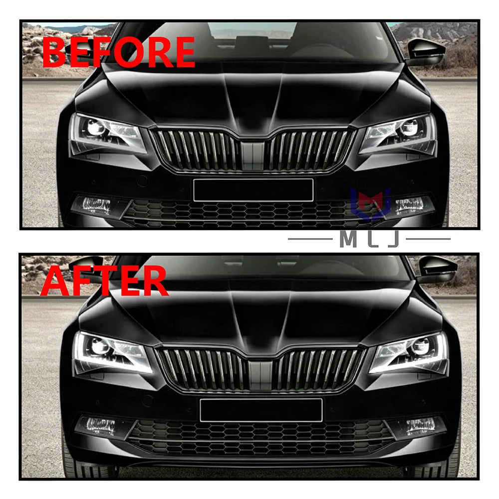 DRL Light Guide Tube Strips LED Headlight Replacement Fit For VW Skoda Superb 3V3 High Spec 2019-2024 for VW