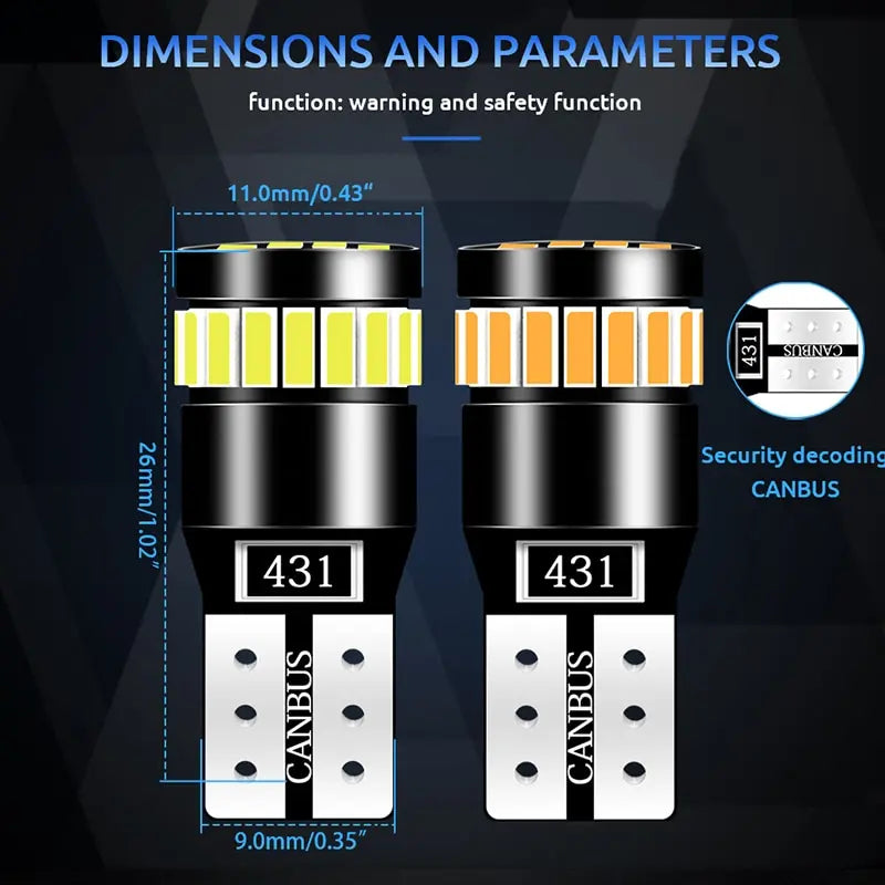 2x W5W T10 21SMD Led Bulbs Canbus Car Interior Light Bulbs P