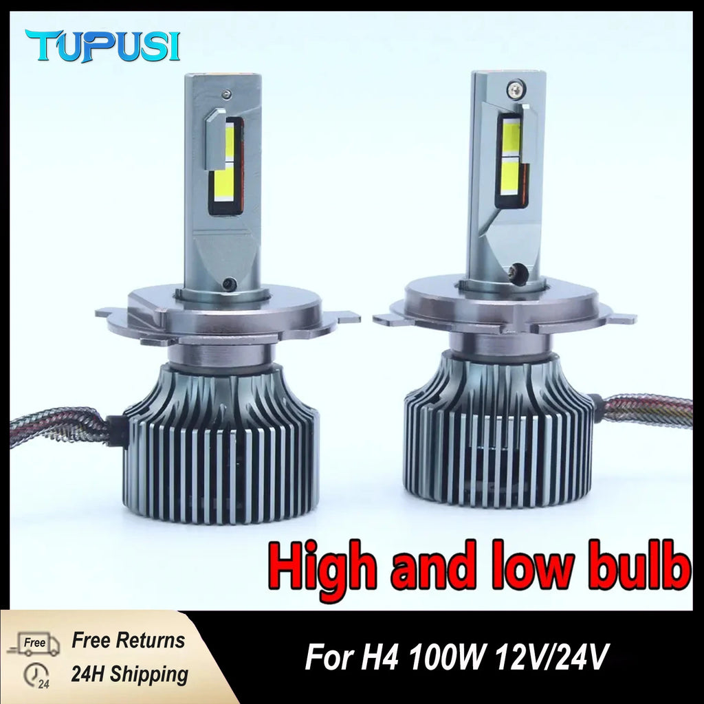 Headlight Bulbs Powerful 20000LM Replaceable Kit Xeon LED Plug&Play 12V H4 Car Headlight Bulb ﻿