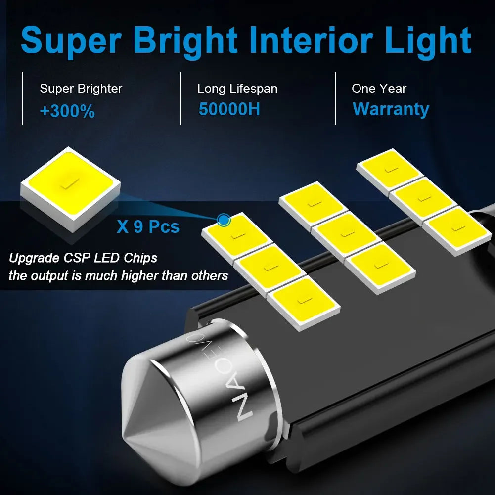 NAO C5W LED Festoon 28mm 31mm 36mm 39mm 41mm 44mm C10W Bulb 