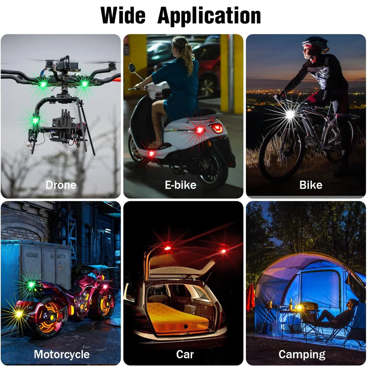 Wireless LED Strobe Lights with Remote Control 8 Colors Rech