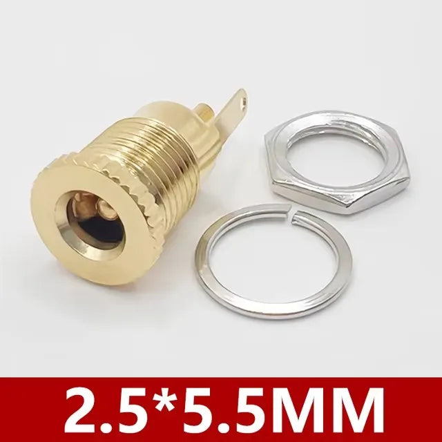 10/50PCS DC099 5.5 mm X 2.1mm DC Power Jack Socket 5.5 2.1 Female Panel Mount Connector 5.5 2.5mm Metal DC-099 Open Hole 11MM