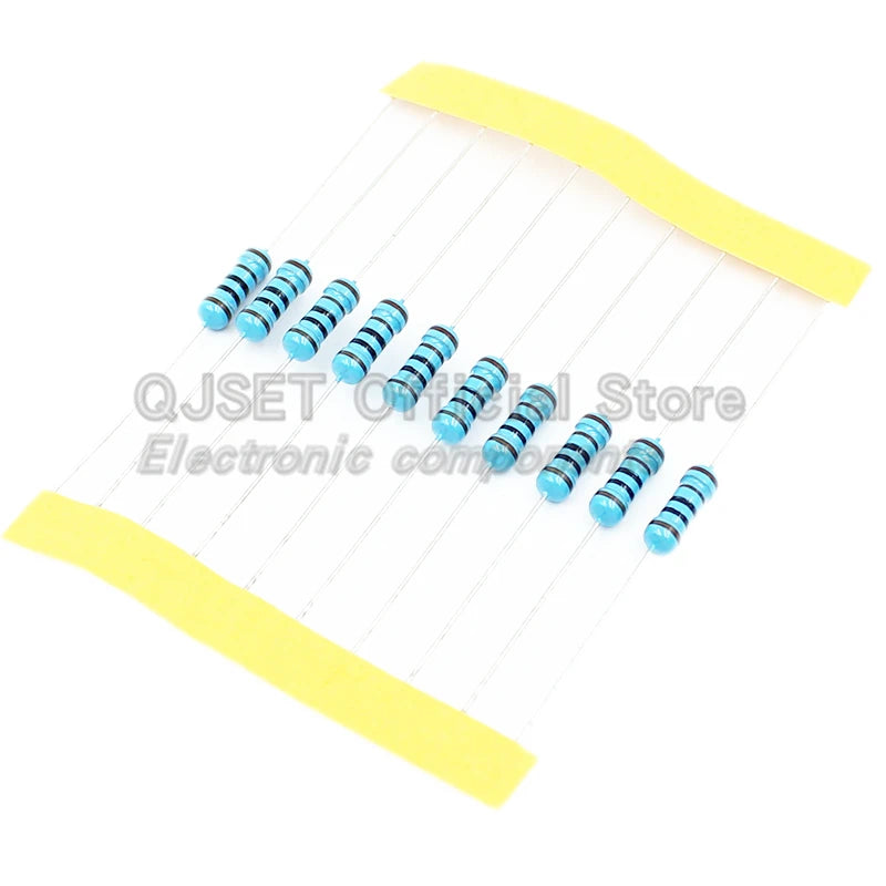 50pcs 1/2W Metal Film Resistors 1% 0.5W 10R 15R 47 100 200 2