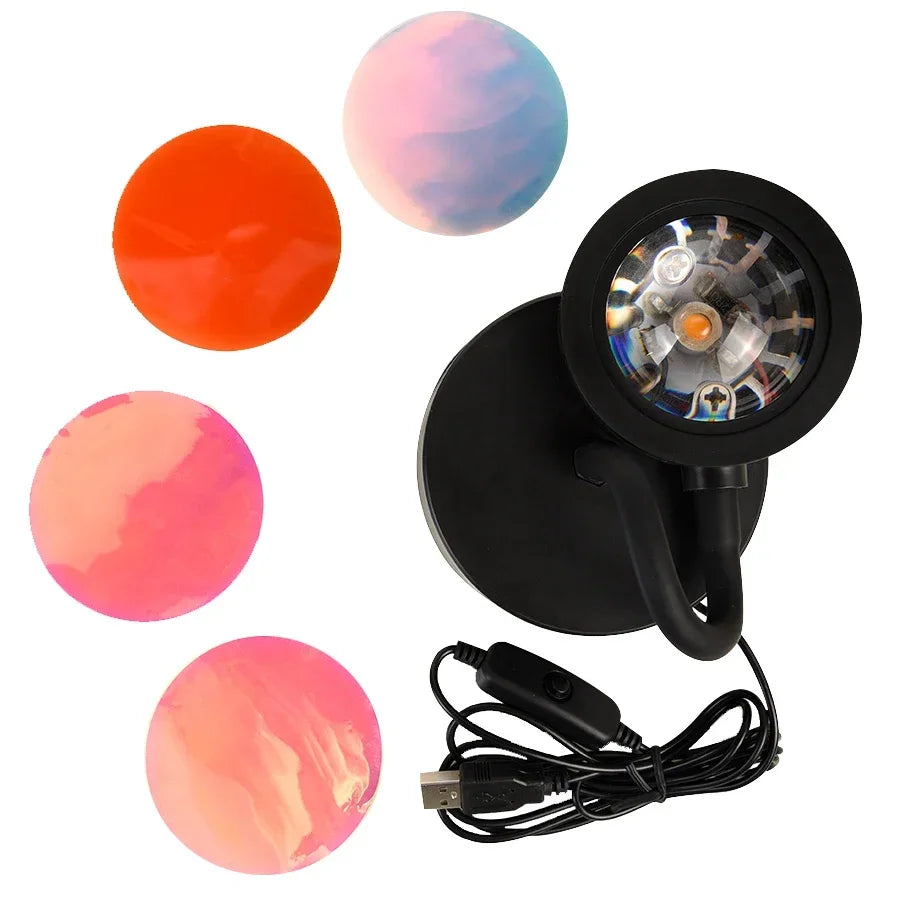 USB Sunset Lamp Sunset Projector Mood Light Living Room Bedr